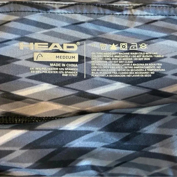 Head Women’s Tight Fit Leggings Geometric Patterned Blue Gray Size Medium EUC - Picture 6 of 13